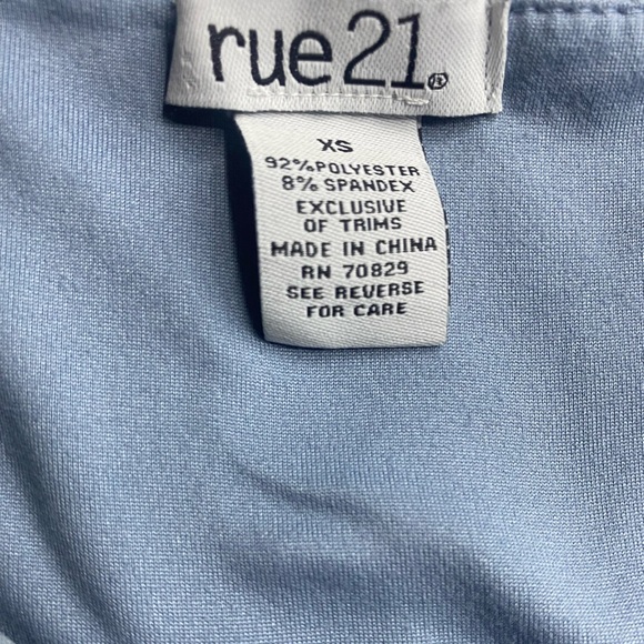 Rue21 Cottagecore Floral Maxi Bodycon Dress with Slit in Blue (XS) - Picture 2 of 8